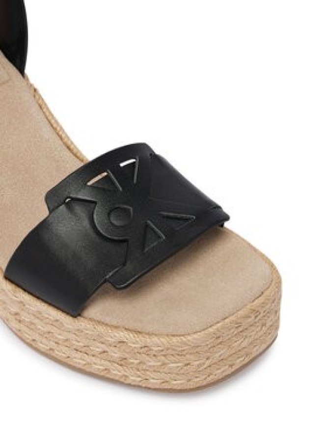 Calvin Klein Espadryle Wedge Espad 70 Embl Lth HW0HW02897 Czarny
