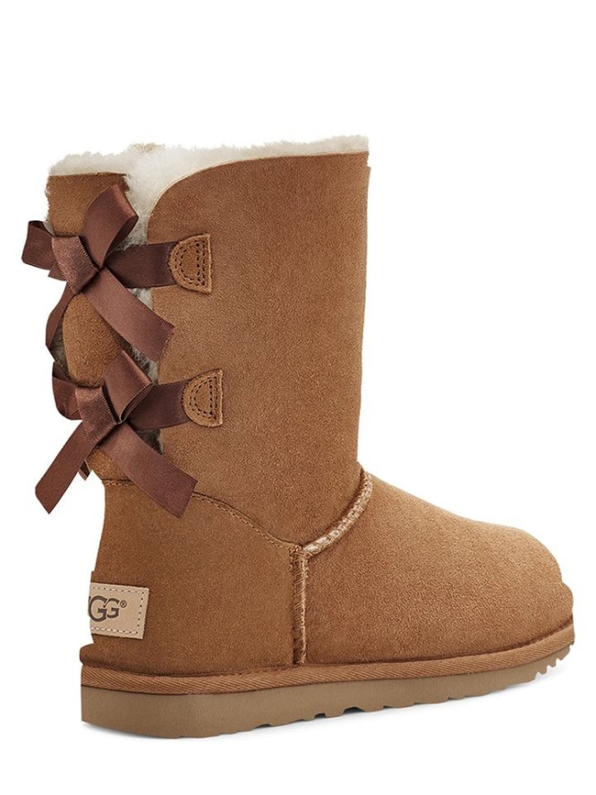 UGG Skórzane kozaki zimowe "Baily Bow II" w kolorze brązowym rozmiar: 36