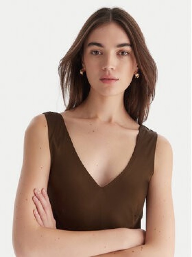 ViCOLO Sukienka koktajlowa TF0247 Brązowy Regular Fit