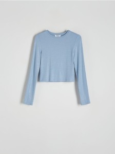 Bluzka z metalizowaną nitką - jasnoniebieski