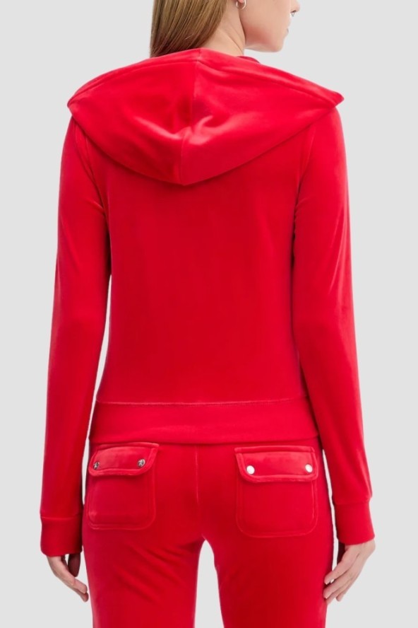 JUICY COUTURE Czerwona bluza damska Robertson Hoodie, Rozmiar L