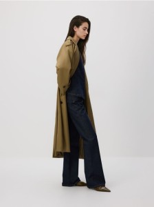 Jeansy flare z wysokim stanem - granatowy