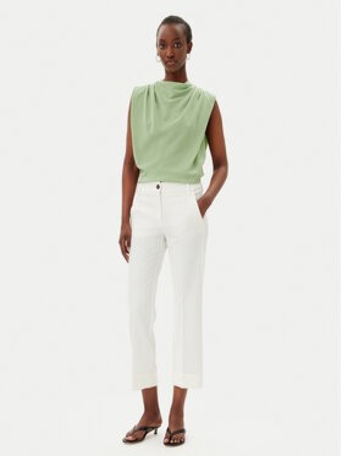 Marella Spodnie materiałowe Duello 2515131191 Écru Regular Fit