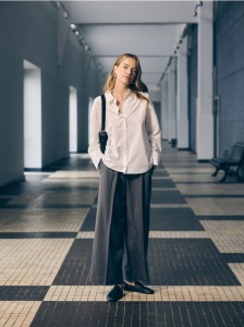 Skórzane baleriny - czarny