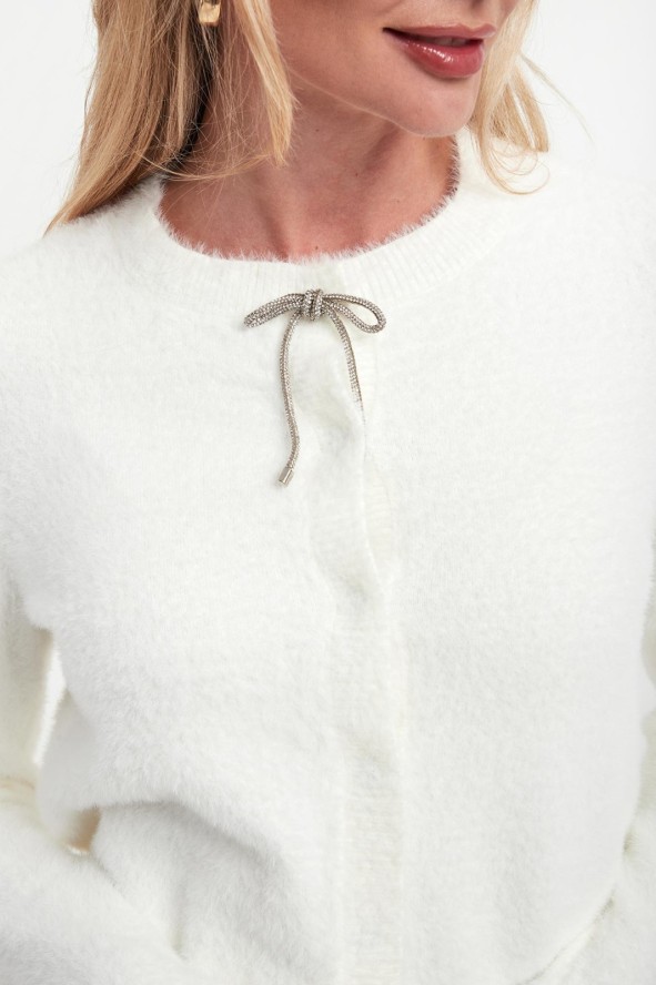 Kardigan damski z kokardką JOSEPH RIBKOFF