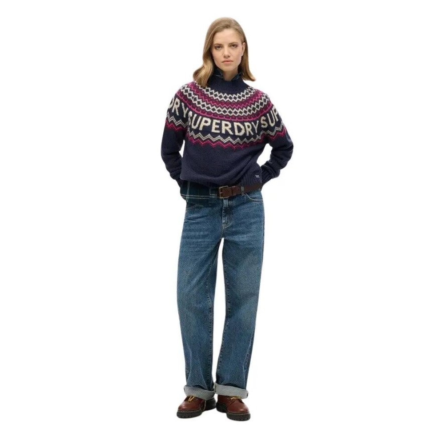 Wzorzysty sweter jacquard damski Superdry