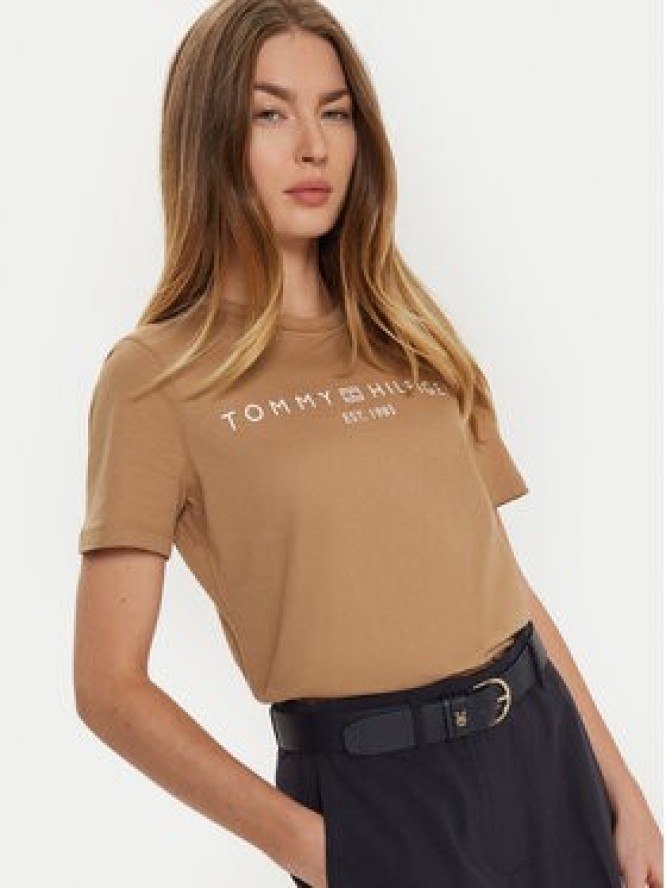 Tommy Hilfiger T-Shirt WW0WW40276 Beżowy Regular Fit