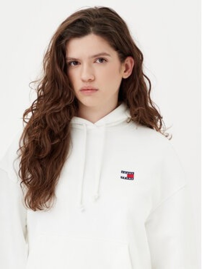 Tommy Jeans Bluza Badge DW0DW19414 Écru Boxy Fit