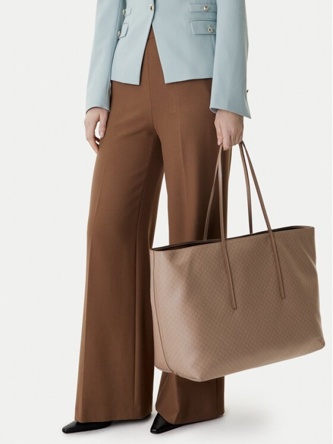 Calvin Klein Torebka Emblem Aop Large Tote W/ Pouch LV04F3364G Beżowy