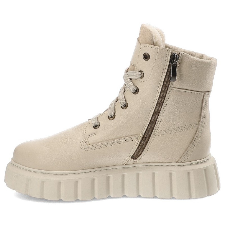 Beżowe Botki Armodo Modne Ocieplane Obuwie Damskie