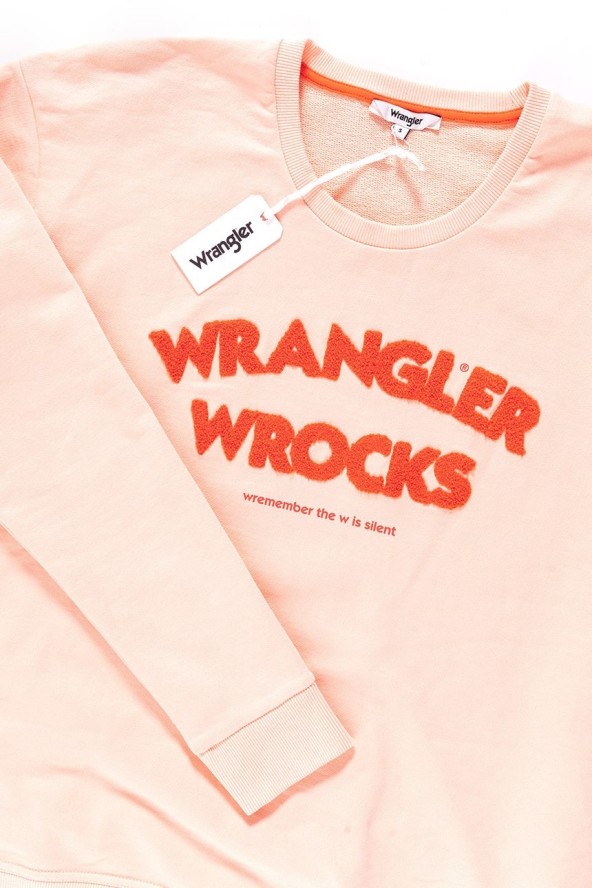 BLUZA WRANGLER DAMSKA WROCKS SWEAT PEACH PARFAIT W601OHYUD 112130375