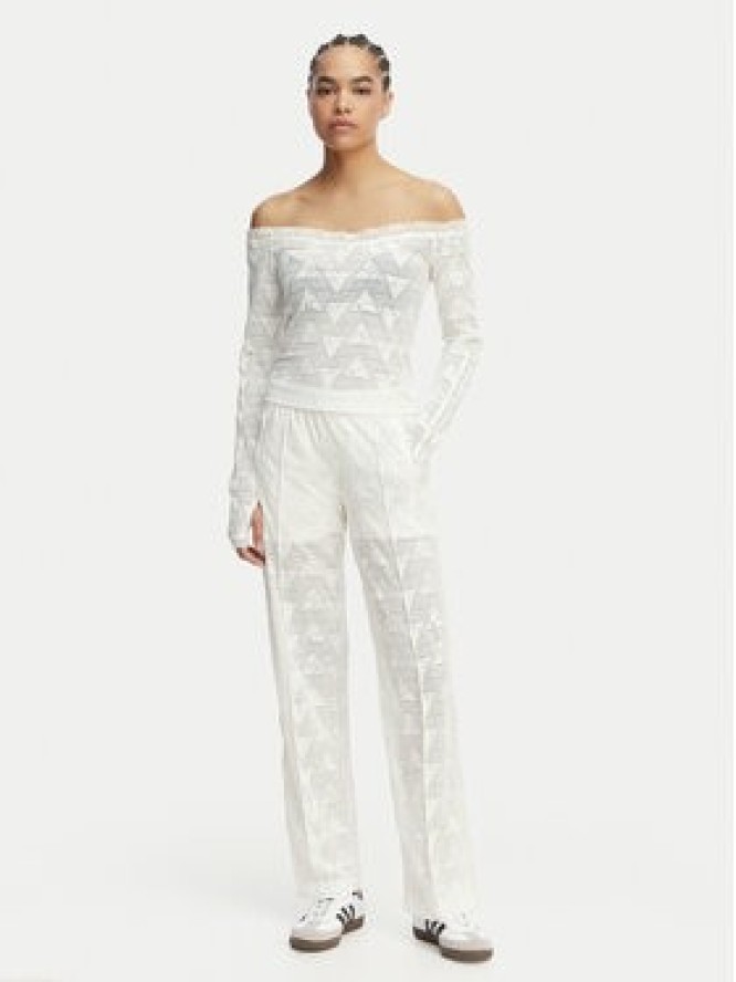 adidas Bluzka Lace Bardot KE3458 Biały Slim Fit