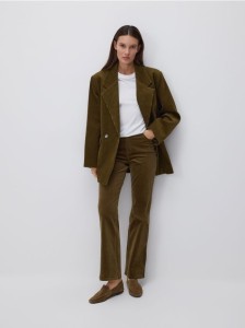 Sztruksowe spodnie - oliwkowy