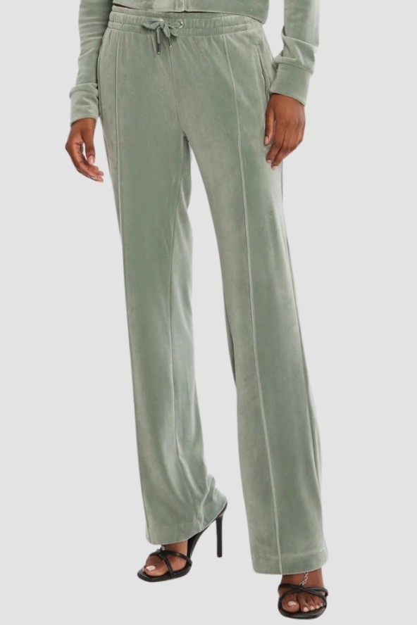 JUICY COUTURE Zielone damskie spodnie z cyrkoniami Tina, Rozmiar M