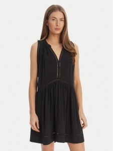 Seafolly Sukienka letnia Ladder Detail 52931-DR Czarny Relaxed Fit