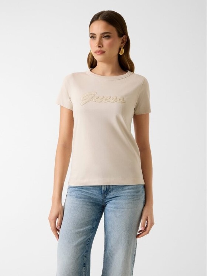 Guess T-Shirt 181234 Beżowy Classic Fit