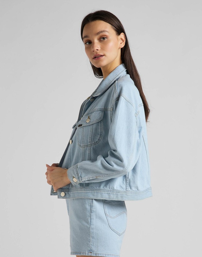 LEE RELAXED RIDER JKT DAMSKA KURTKA JEANSOWA JEANS BLEACHED ORE L55VGGQB 112145273