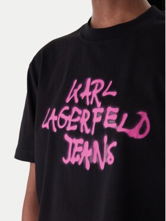 Karl Lagerfeld Jeans T-Shirt B1W17054 Czarny Relaxed Fit