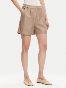 ONLY Szorty z imitacji skóry Saramy 15338008 Beżowy Regular Fit