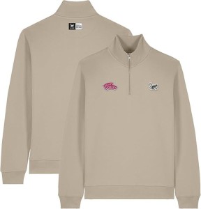 Bluza z zamkiem 1/4 – Polo – Organiczna – Dla dorosłych (Beżowa)
