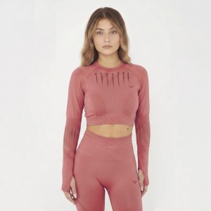 Crop top do treningu RUE z długim rękawem