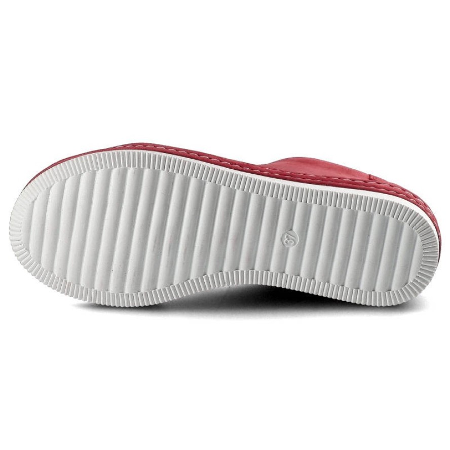 Czerwone Półbuty Nagaba Damskie Wygodne Obuwie