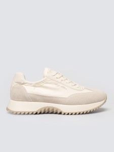 sneakersy damskie z zamszowymi wstawkami beżowe tt274512 801