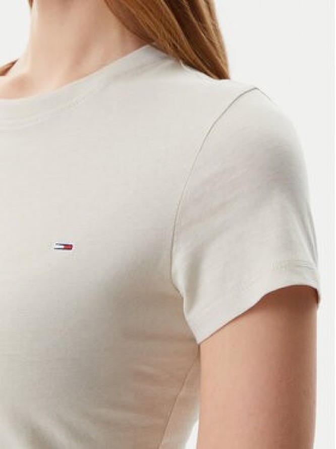 Tommy Jeans T-Shirt DW0DW20459 Beżowy Slim Fit