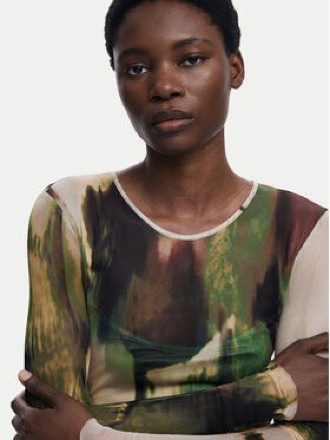 Desigual Sukienka codzienna Godiva 25WWVK41 Zielony Slim Fit