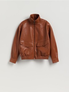 Kurtka oversize z wysoką stójką - miedziany