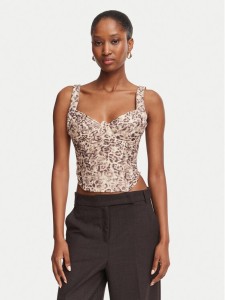Bardot Top Carolina 60423TB Brązowy jasny Slim Fit