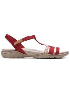 Clarks Skórzane sandały "Amanda Tealite" w kolorze czerwonym rozmiar: 40