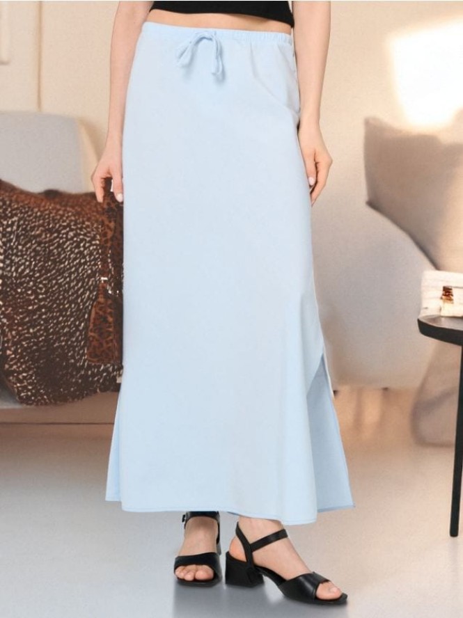 Spódnica midi z wiązaniem - błękitny