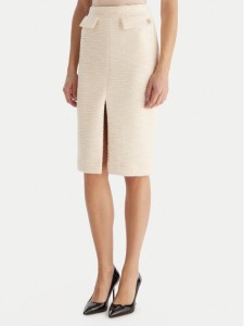 Babylon Spódnica midi S00601 Écru Regular Fit