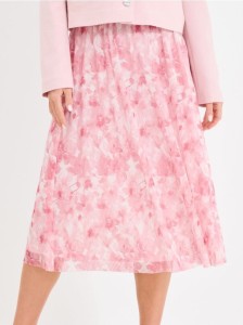 Spódnica midi w kwiaty - wielobarwny