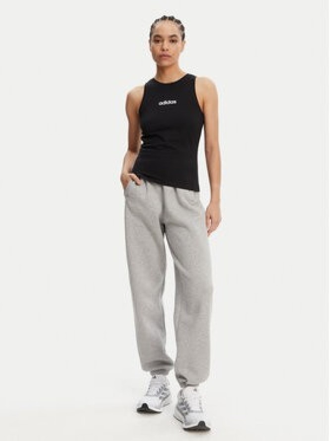 adidas Top Essentials Linear JC5798 Czarny Slim Fit