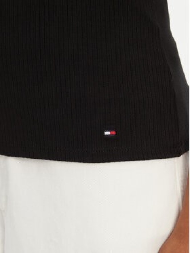 Tommy Hilfiger Top WW0WW45444 Czarny Slim Fit