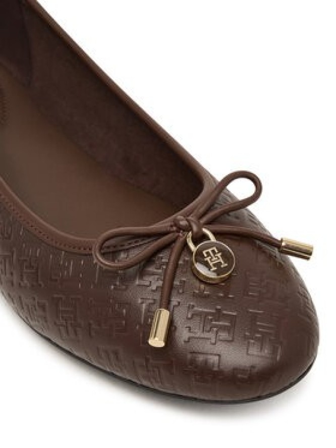 Tommy Hilfiger Baleriny Th Charm Monogram Ballerina FW0FW09683 Brązowy