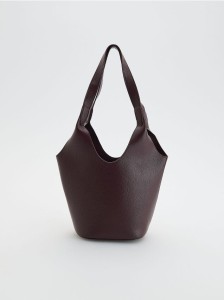 Torebka koszyk z woreczkiem - mahoniowy