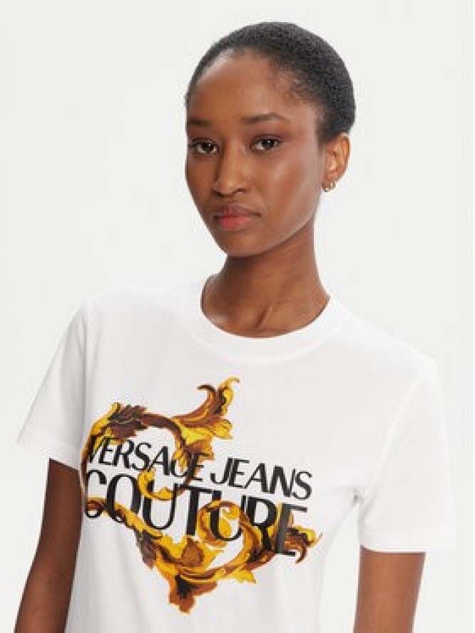 Versace Jeans Couture T-Shirt 79HAHE06 CJ00E Biały Regular Fit