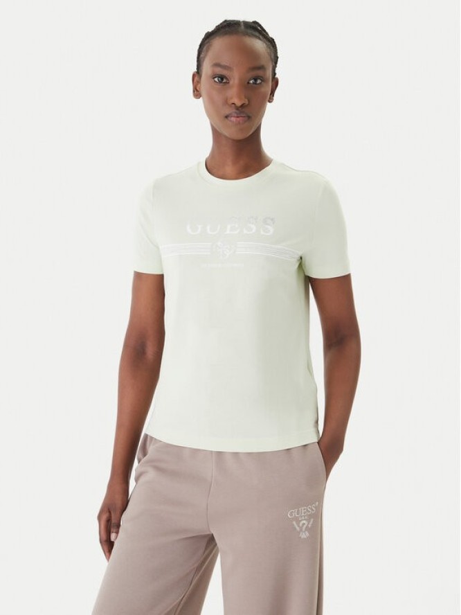 Guess T-Shirt V6GI07 K2968 Zielony Regular Fit
