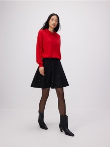 Tweedowa spódnica mini - czarny