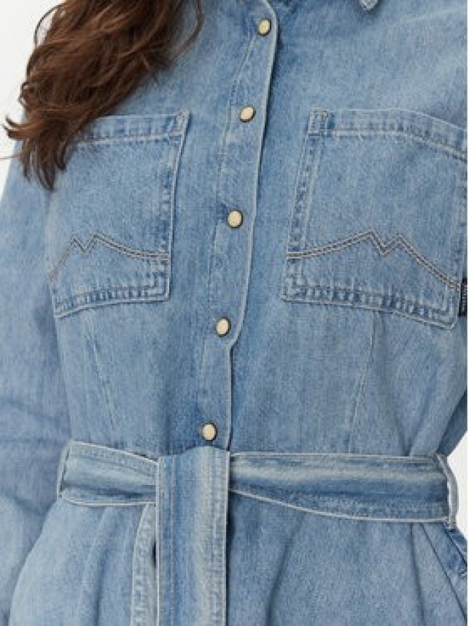 Mustang Sukienka jeansowa Hazel 1016228 Niebieski Flared Fit