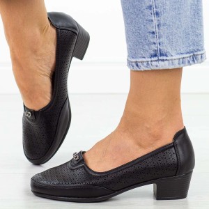 Czarne czółenka damskie na obcasie Vinceza 85162