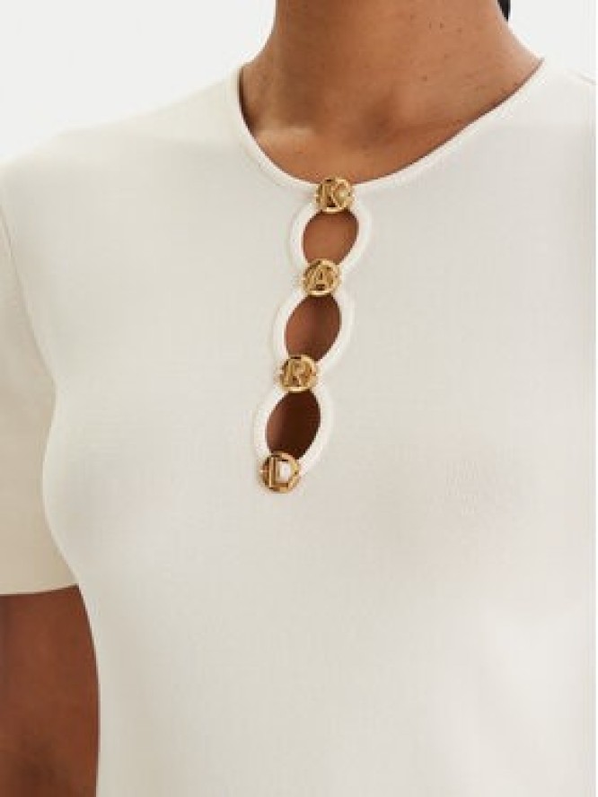 KARL LAGERFELD Bluzka B1W18014 Écru Slim Fit