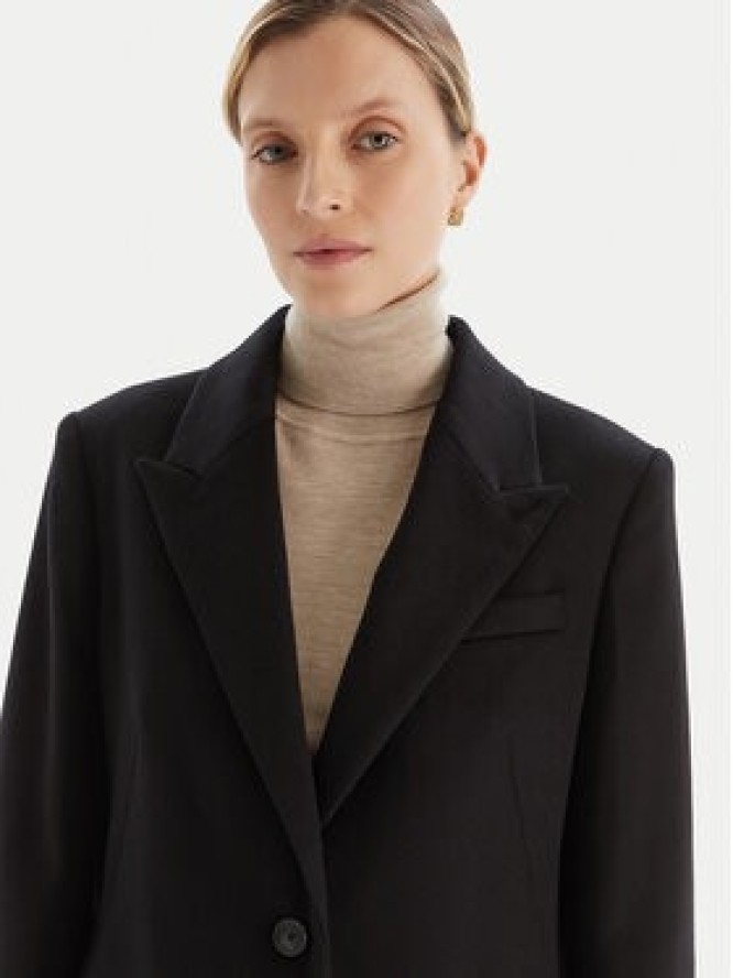 BOSS Płaszcz wełniany Classin 50548371 Czarny Regular Fit