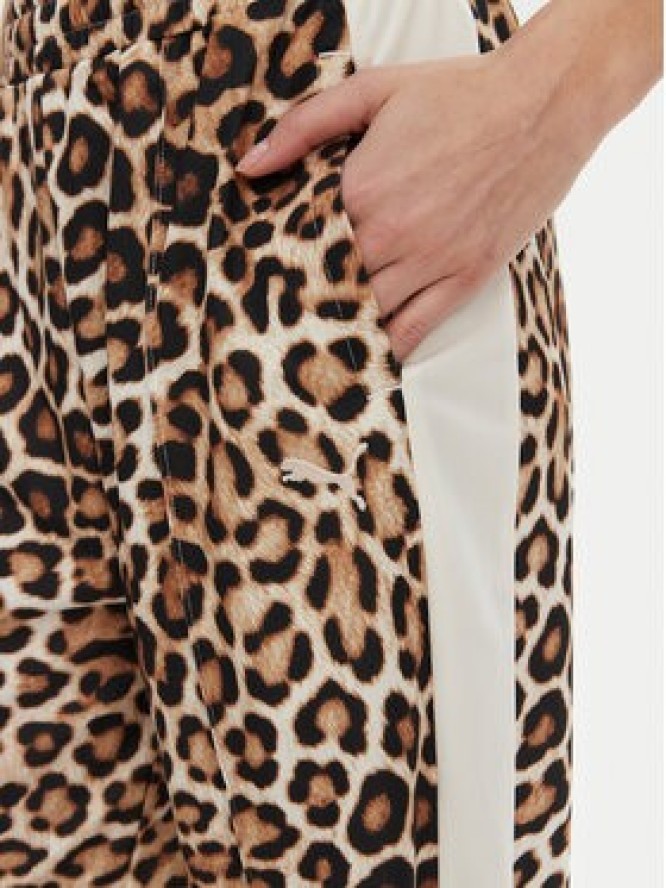 Puma Spodnie dresowe T7 Leo Luxe 632343 Brązowy Straight Fit