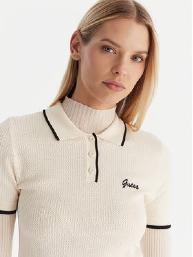 Guess Polo Polo sweater Beżowy Slim Fit