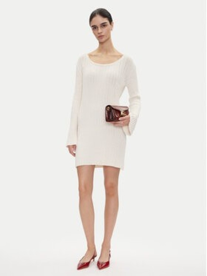 PINKO Sukienka dzianinowa 105301 A2N7 Écru Regular Fit