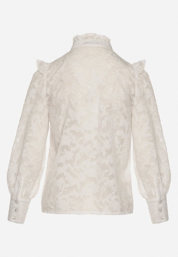 Biała Koszula z Koronki z Ozdobnymi Guzikami Zelmi